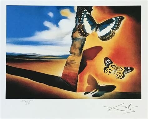 butterfly salvador dali|Untitled (Landscape with Butterflies) (c.1956) by。